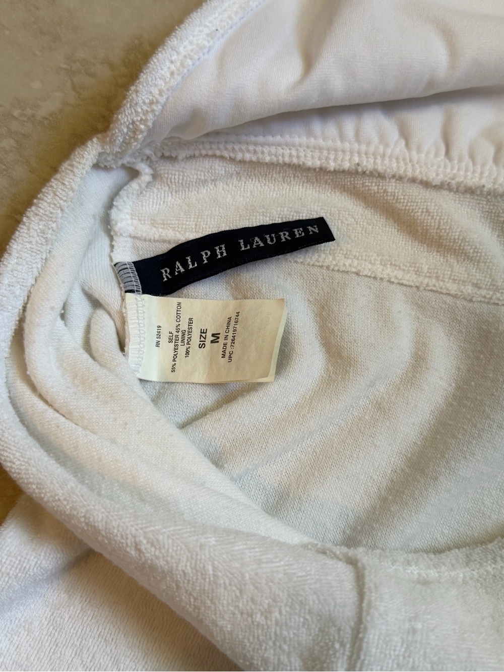 Ralph Lauren Vintage Terry White Halter Swim Coverup Dress - Picture 9 of 9